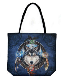 Techno Jute Celtic Wolf Guide Tote Bag